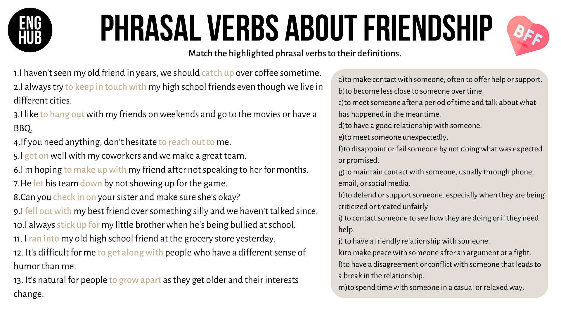 Four Steps to Making a New Friend (Phrasal Verbs)